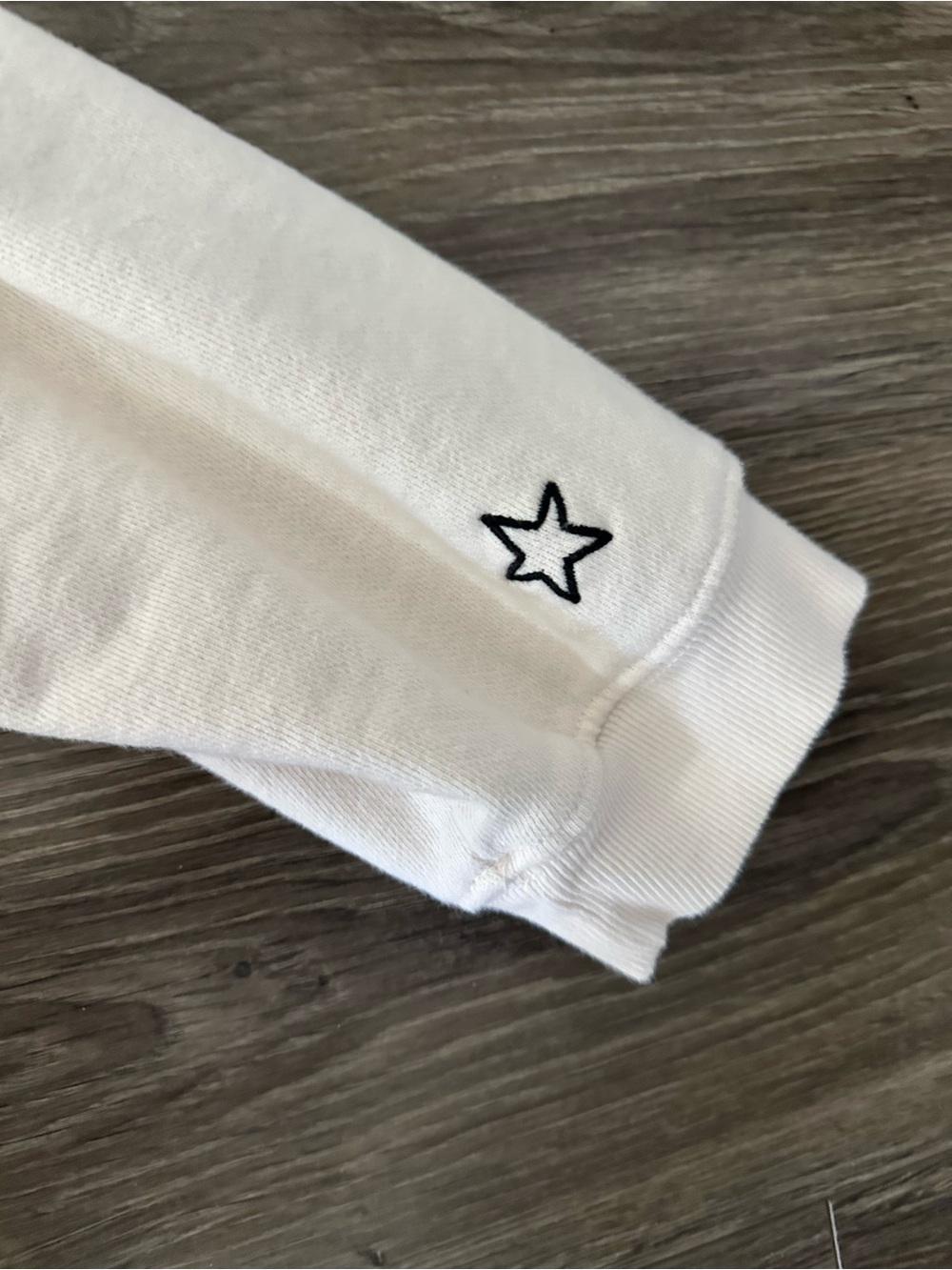 Pilcro White Crewneck Sweatshirt with Subtle Script Accent - Picture 3 of 3